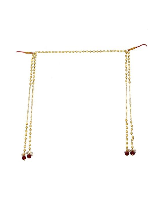 Fancy Golden Designer Classy Wonderful Traditional Mundavalya | Mundavli Bashing For Wedding | | mundavalya moti | Marathi Mundavli.(pack of 1)-image-26