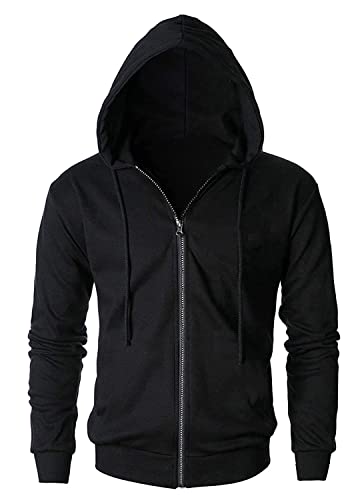 Image of Men's Fleece Banded Collar Regular Fit Sweatshirt (Ci-Full-Chain-Blk-Xl Black Xl)