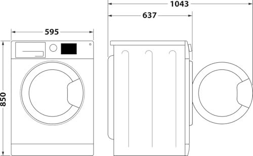 HOTPOINT Lave linge hublot posable 9 kg NAM11948WMFR - vue 3
