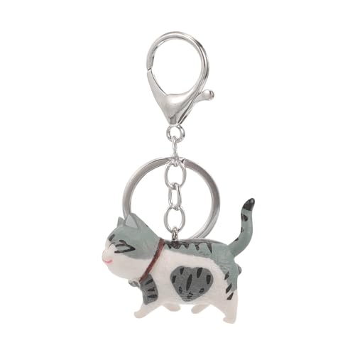 CTIRCHIU Porte-clés Chat Mignon pour Sac à Main et Sac à Dos Pendentif Décoratif Créatif Accessoire pour Fille et Femme Design Cartoon Gris Blanc avec Cœur