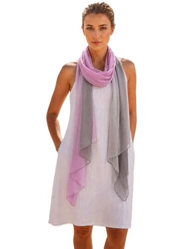 Écharpe d'été légère en soie foulard tie-dye pour vacances