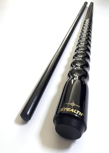 Stealth Cues 55" Black Bomber. Powerful Break Cue – 25 oz Heavy Break Stick with Dooley Handle – 5/16 x 18 Joint for Maximum Impact and Control. Shorter for More Power