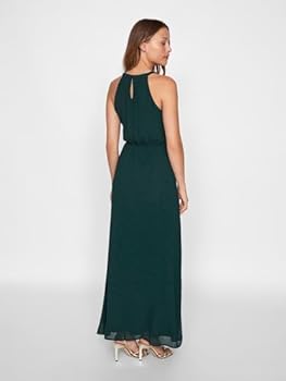 Vila Dames Vimilina halterneck Maxi Dress-Noos avondjurk, Mesa Rose/Detail: elastisch, 34