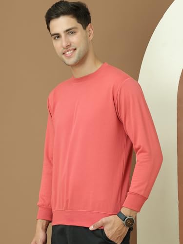 Image of Mack Jonney Fleece Regular Fit Solid Round Neck Sweatshirt for Men-MACK639877