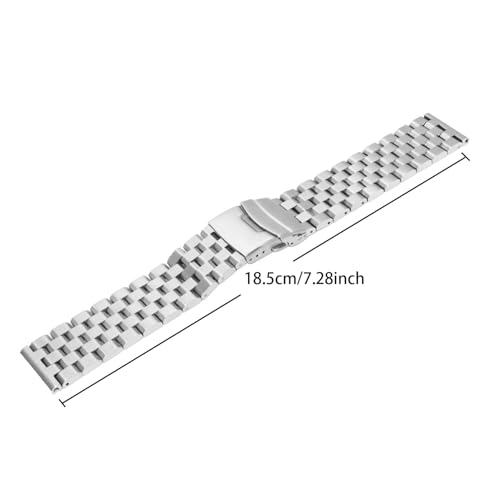 Image of Brushed Metal Watch Bands for Men Women Solid Stainless Steel Watch Band 18 /20 /22 /24 /26mm Watch Bracelet Strap Deployment Double Lock Deployment Buckle Black Silver Blue Gold