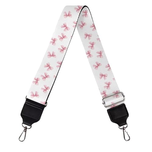 Image of Talayituse Pink Bow Print Shoulder Strap Wide Purse Bag Strap Adjustable Replacement Belt Luggage Crossbody Shoulder Bag Strap for Women Girls