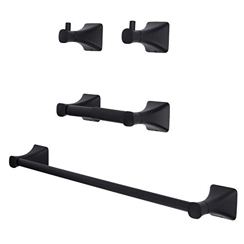 JS Jackson Supplies 4 Piece Soft Square Bathroom Hardware Kit - Includes 18"