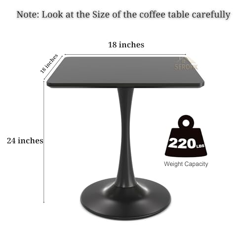 Image of Square Wooden Pedestal Table, Accent Bedside Table,Modern Coffee End Table for Living Room, Bedroom and Balcony with Square Design Table (Black, 18 * 18 * 24 inches)