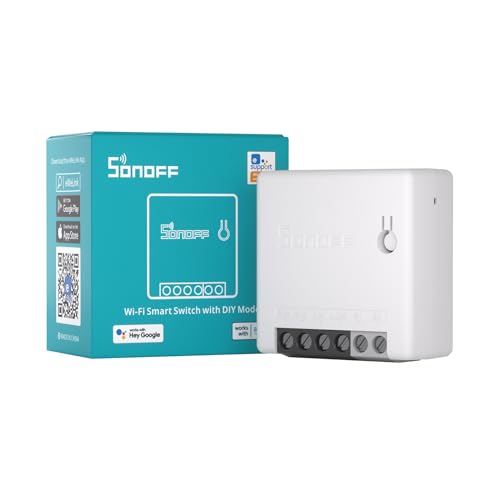 SONOFF MINI R2 Interruptor Inteligente Inalámbrico WiFi para Casa Inteligente,Interruptor de Pared Neutral-Interruptor de Relé Wifi Funciona con Alexa