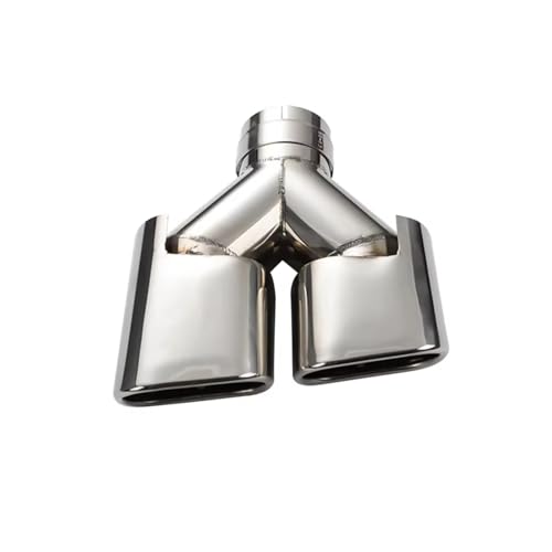 Embout d'échappement universel double sortie carrée 63mm en acier inoxydable chrome