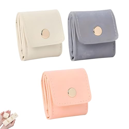 3pcs Mini Travel Jewelry Bag, Jewelry Organizer, Mini Pouch, Foldable Multifunctional Travel Jewelrys Roll Pouch, All-In-One, Can Be Carried With You, Suitable For Travel, Gift Givin