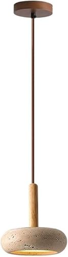 Pendant Light,Stone Lighting Ceiling Fixture Wood Hanging Lamp Natural Suspended, LED Lights for Living Dining Room Bedroom, 5W 