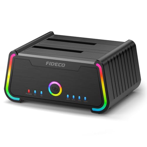 Image of ETZIN Hard Drive Docking Station, USB 3.0 Hard Drive Dock for 2.5 inch and 3.5 inch SATA HDD SSD, HDD Docking Station with RGB Lights, Support Offline Clone and UASP EPL-YPZ230R
