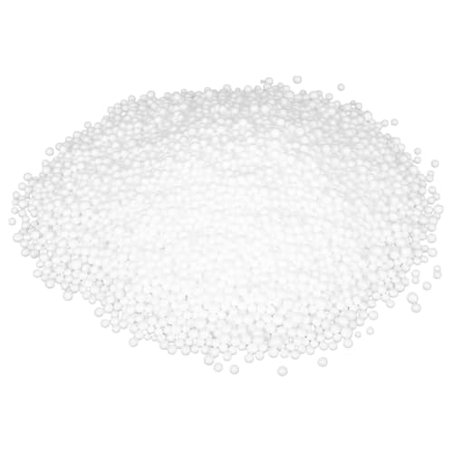 JEWEDECO Bolsa de Relleno para Puff Bolas de Espuma Epp de Color Blanco 2-3 Mm, Relleno Decorativo para Cojines y Manualidades, Material Transpirable y Aislante para Hogar y Bricolaje