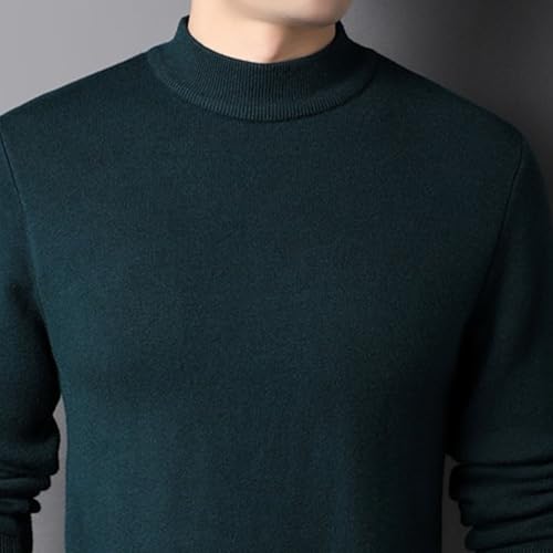 Mens Mock Turtleneck Pullover Sweater Long Sleeve Half Neck Knitted Sweaters Slim Fit Casual Plain Thermal Sweater4