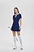 Tennis Skirt Sets for Women Zipper Color Block High Waisted Golf Polo Two Piece Skirt Set Women 2 Piece Outfits Navy
