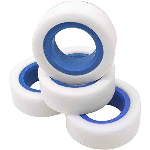 4Pcs Sharegoo 1.9 Inches Tire Foam Dual Stage Rubber Inner & Foam Inserts Outer Foam Firm For 100-110Mm Tire Compatible With Axial Scx10 90046 Traxxas Trx4 Crawler Wheel (Blue) #TOP3