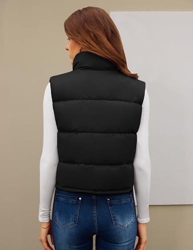 Fengbay Womens Puffer Vest Sleeveless Puffy Cropped Vests Stand Collar Vest Lightweight Bubble Quilted Vests Trendy 20252