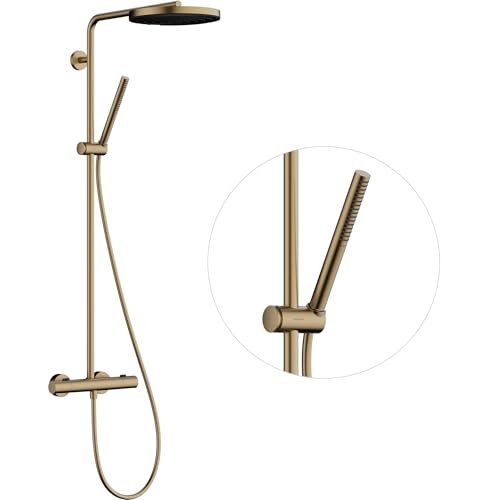 hansgrohe Pulsify S Puro - Colonne de douche économie d'eau (EcoSmart) avec mitigeur thermostatique, douche pluie (260mm), douchette, flexible, barre et...