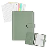 Quaderno A5 Ricaricabile in Pelle PU – Set Completo con 165 Fogli, Tasche Zip e Divisori – Organizer per Scuola e Lavoro