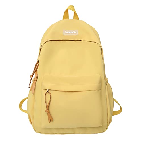 GpahrrDnij School Starts Season Fashion Women Girls Student Zipper School Bag Nylon Travel High Capacity Extra (Yellow, One Size)