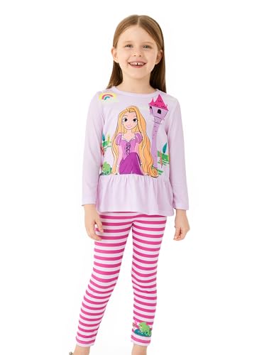 Image of Disney Toddler Girls Clothes Long Sleeve Shirt Leggings 2pcs Outfits Set