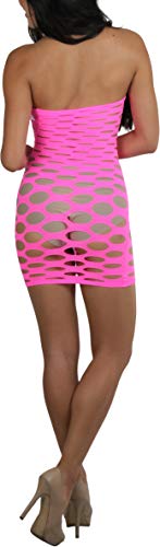 Image of ToBeInStyle Women's Stretch See Through Fishnet Novelty Mini Rave Party Dress