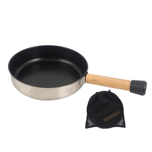 XAGMODSHN Sartén antiadherente de inducción, sartén antiadherente para tortillas, huevos, sartén de campamento, sartén de chef con asa