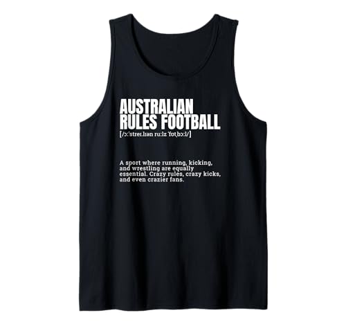 Divertidas reglas australianas Fútbol Loco Fans Definición Camiseta sin Mangas