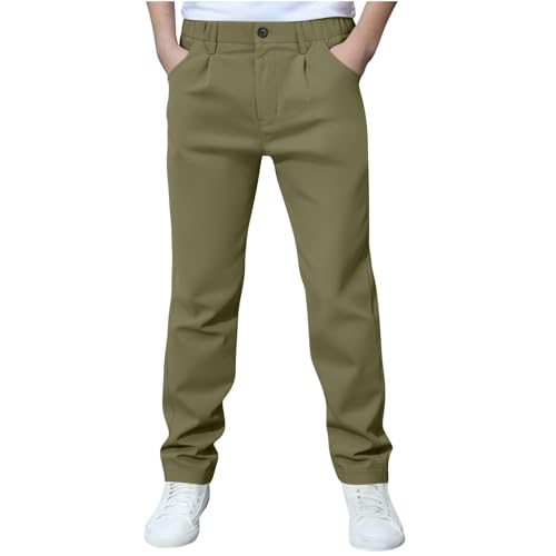 Boys Cargo Pants Tactical Pant Hiking Joggers Drawstring Elastic Waist Pants Classic Sweatpant Casual Active Trouser