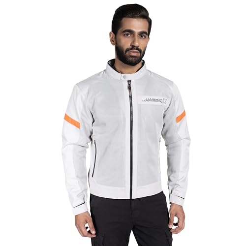 Image of HARLEY-DAVIDSON X UrbanX Edge Riding Jacket for Men | 100% Polyester with Breathable Mesh Lining | Protector Compartments for Elbow, Shoulder & Back | Comfortable & Stylish Motorcycle Jacket