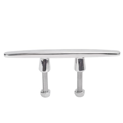 Fabater Boat Cleat, 8 Inch Pull Up Boat Cleat Stainless Steel Boat Dock Cleats Tie Down Marine Cleats for Yacht Cargo Ship Speedboat, Rope Cleat Boat Mooring Cleat, Quick Installation