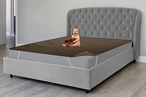 Image of The Furnishing Tree Mattress Protector /Waterproof Bedsheet Size WxL 60x72 inches Queen Size Polyester Military