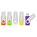 5 X 16GB USB Flash Drive, Exmapor USB Swivel Thumb Drives Bulk Storage Memory Stick LED Indicator, Orange/Green/White/Yellow/Purple (5PCS Mix Color, 16GB)
