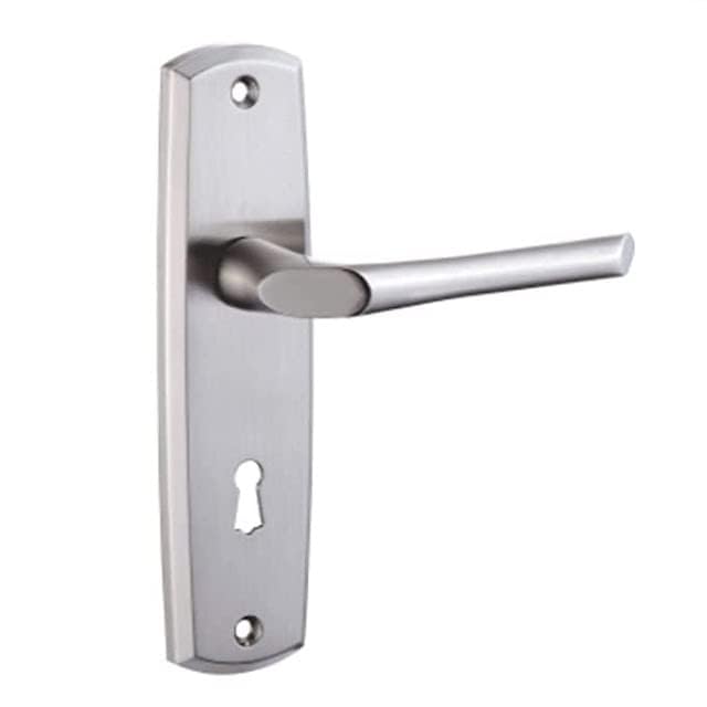 Image of Dorset OBLO Mortise Door Handle Lockset - 8 inch Lever Lock Set on Plate | Pack of 6 | Satin Chrome - HLOBLKSC
