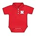 Little King NCAA Short Sleeve Poly-Tech Infant Polo Romper-Nebraska-Red-18 Months