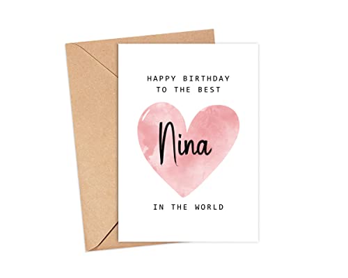 Happy Birthday To The Best Nina In The World �J�[�h - Nina �o�[�X�f�[�J�[�h - Nina �J�[�h - ��̓��M�t�g - Happy Birthday Card Happy Birthday Mom