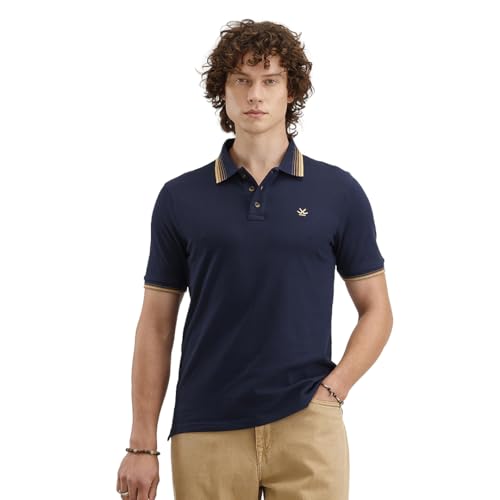 Image of WROGN Men's 100% Cotton Polo T-Shirt | Solid Style | Slim Fit