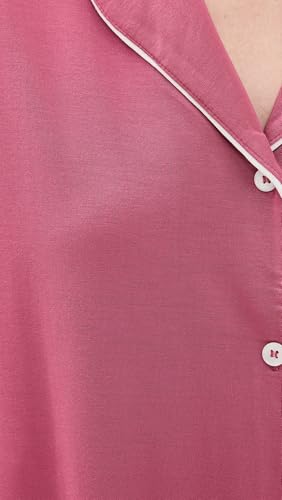 Image of Eberjey Women's Gisele Shortie Pj Set, Raspberry /Ivory, XS