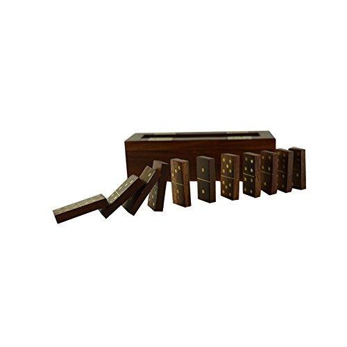 Juego de dominó de madera hecho a mano miniatura 2