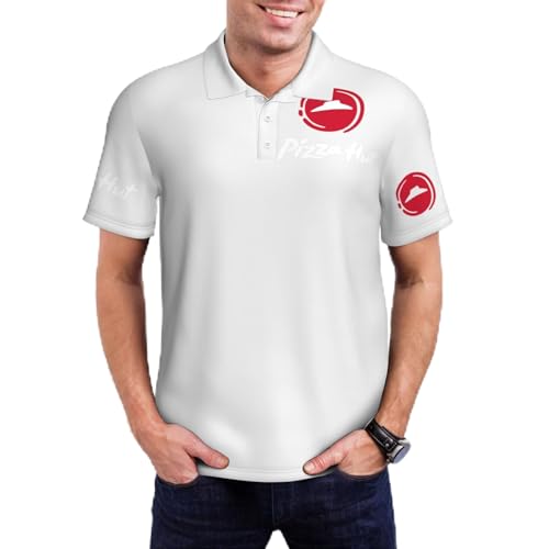 Piz*za Men's Basic Polo Hu&t T Shirts Summer Tee Tops Short Sleeve Crew Neck T-Shirts for Men Teen Boys Tshirt Work Uniform Clothes