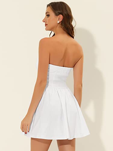 Image of Allegra K Women's Strapless Party Sexy Sweetheart Neck Halloween Fit and Flare Mini Tube Top Dress