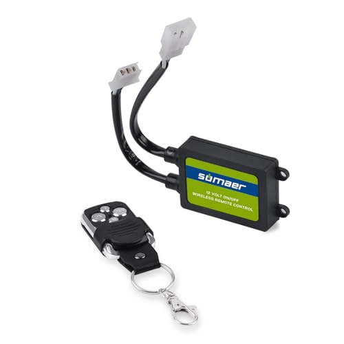 SOMAER Wireless Remote Control Switch for LED Light Bar Relay Wiring Harness-Waterproof Design - ON/Off, Strobe,Flash,Pulse Functions,Waterproof-1 Key Included