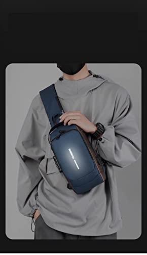 Image of Men's Sling Shoulder Backpack,Anti-theft Chest Bag Waterproof Shoulder Crossbody Bag, Lightweight One Strap Sling Bag with USB Charging Port for Hiking Cycling Travelling Outdoor