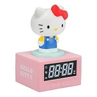 Paladone Hello Kitty Digital Alarm Clock with Night Light & Music - Officially Licensed Sanrio Bedroom Décor for Kids, Teens & Adults, Battery Powered, Cute Kawaii Gift, Pop Culture Merchandise