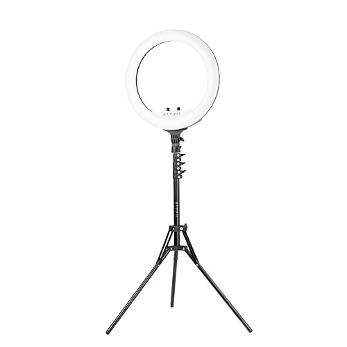 Image of SKYVIK Blaze Loop 18 inch Bi-Colour Ring Light | 480 LEDs | 55W Soft Light | 3 Phone Mounts | 1.9m Tripod | Dual USB Charging | Adjustable Brightness & Colour Temp (2700K-6500K)