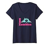 Photo Gallery donna love undead funny horror party gift: i heart zombies maglietta con collo a v Photo Gallery donna love undead funny horror party gift: i heart zombies maglietta con collo a v