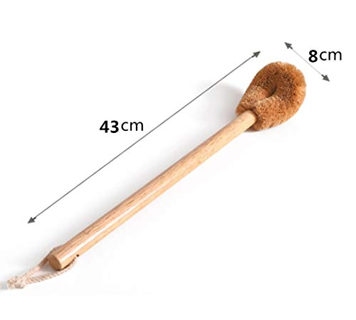Toilet Brush (2 Pack), Natural Coconut Fibre Toilet Bowl Brush, Wood Handle Cleaning Brush For Bathroom Toilet #TOP6