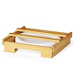 SpaceAid 12-inch Paper Plate Dispenser, Under Cabinet Bamboo Plates Holder, Kitchen Counter Vertical Dipensers Holders Countertop Caddy, Bamboo