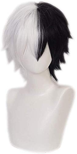 Wcydress short Black and White Monokuma Wig +One Cap